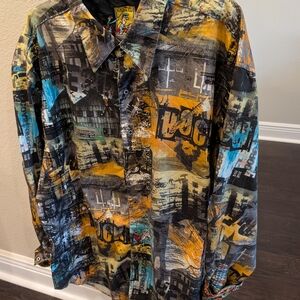 Robert Graham Multicolor Embroidered Graphic Dress Shirt